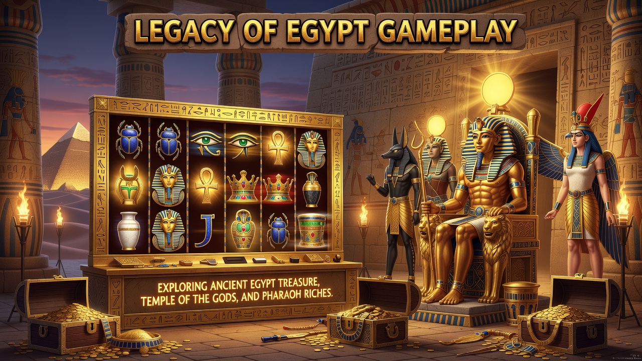Egyptian Legacy: Exploring Ancient Egypt Treasure, Temple of the Gods, and Pharaoh Riches in Legacy of Egypt Gameplay