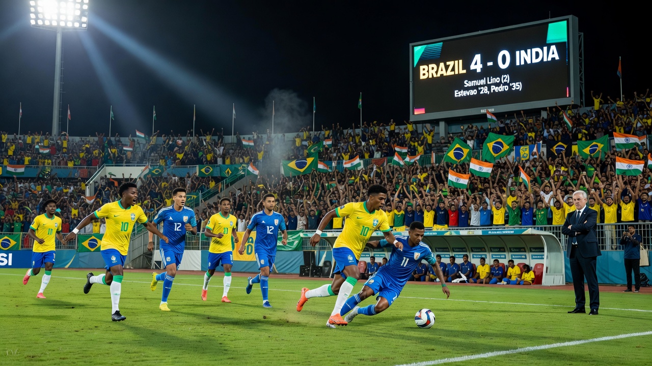Brazil Overpowers India 4-0 as Lino Shines in Kolkata Friendly