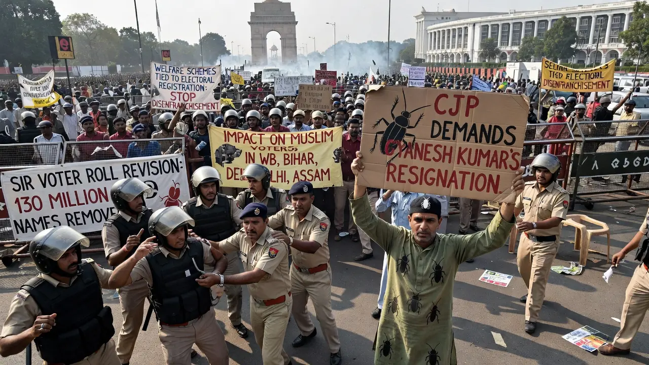 Delhi Crackdown Halts Protest Over Disputed Indian Voter Rolls